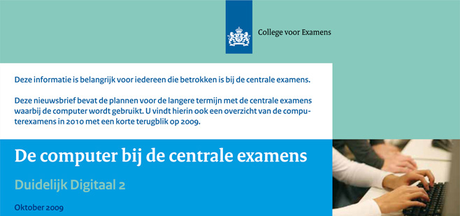 De computer bij de centrale examens